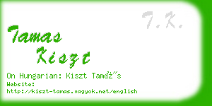 tamas kiszt business card